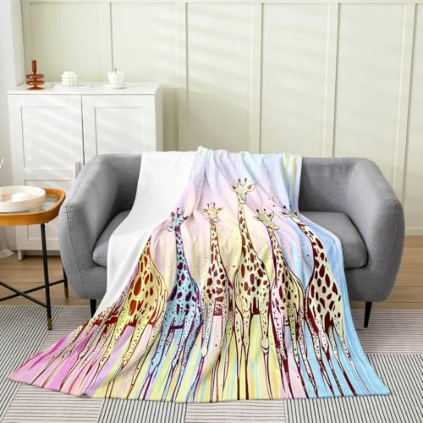 Cartoon Giraffe Throw Blanket Kids Throw