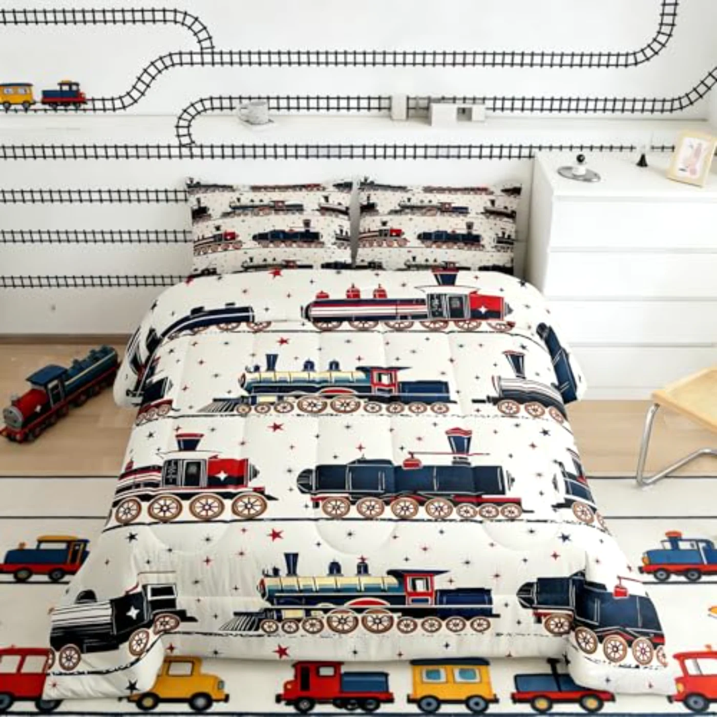 Vintage Steam Train Comforter Set, Full