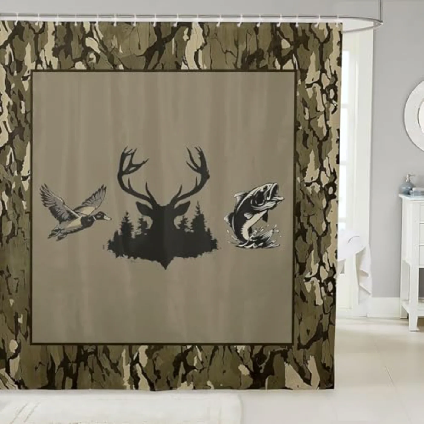 Hunting Fishing Shower Curtain Wx72 Shower Curtain