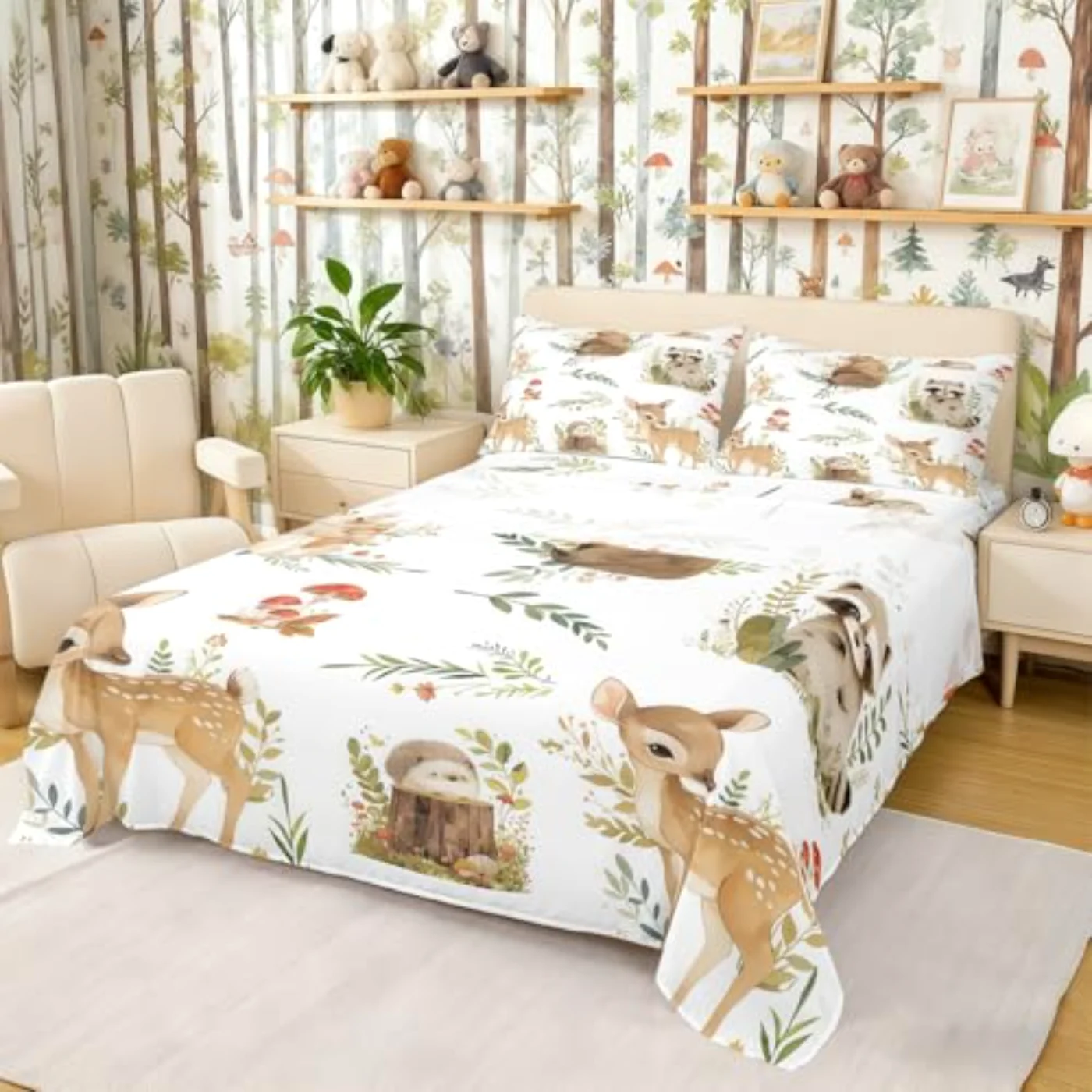 Woodland Animal Sheets Forest Deer Sheet Set, Full