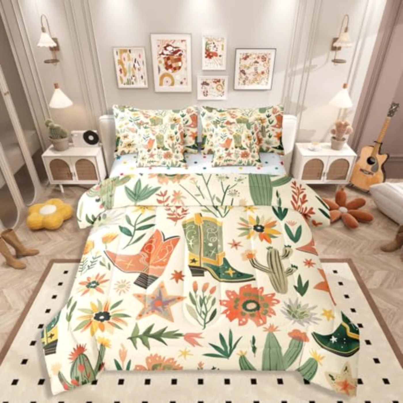 Western Cowboy Boots Sheets - Comforter (Q1MJ)