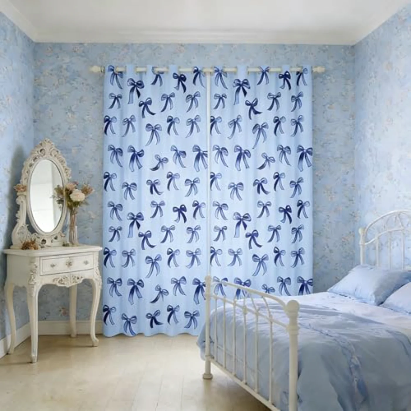 Bow Knot Blackout Curtains X63 Curtains