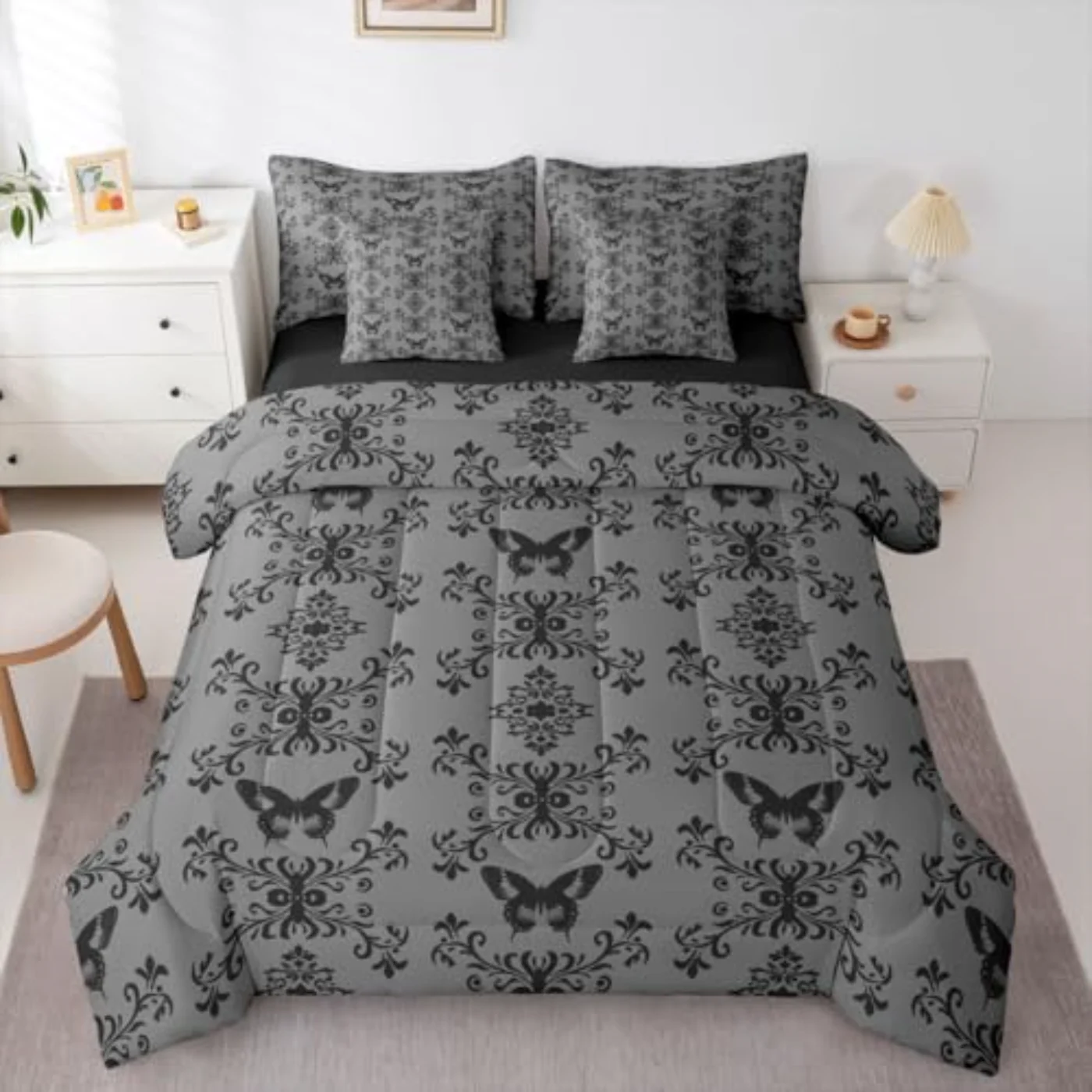 Gothic Butterfly Comforter Set, King