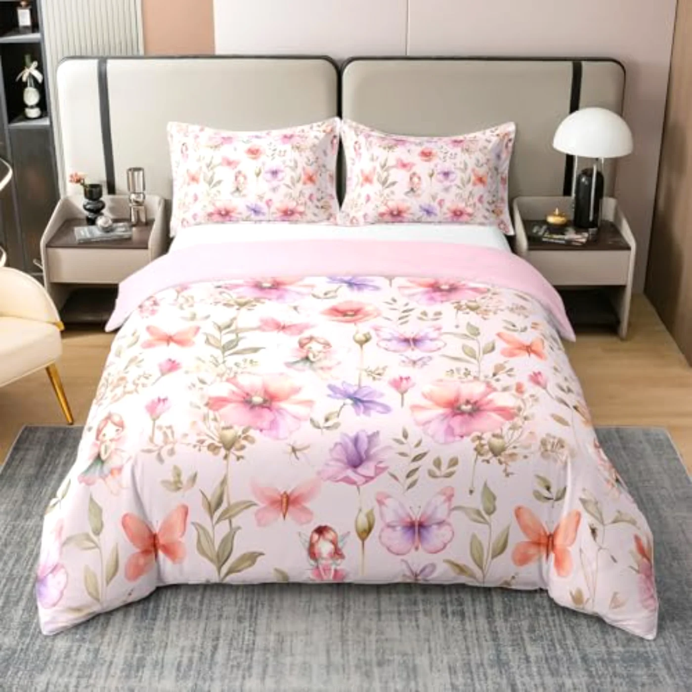 Fairy & Floral Cotton - Duvet Cover, Queen