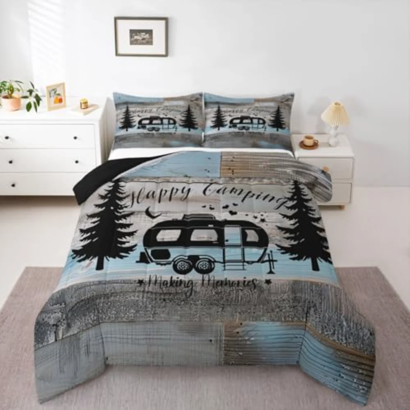 Rustic Farmhouse Style Comforter Set, Queen