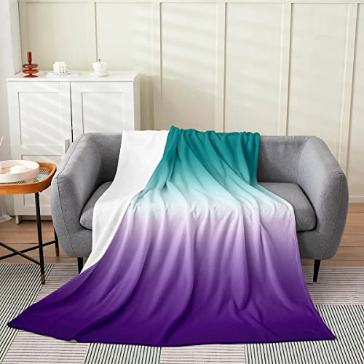Ombre Blanket All Season Green Throw