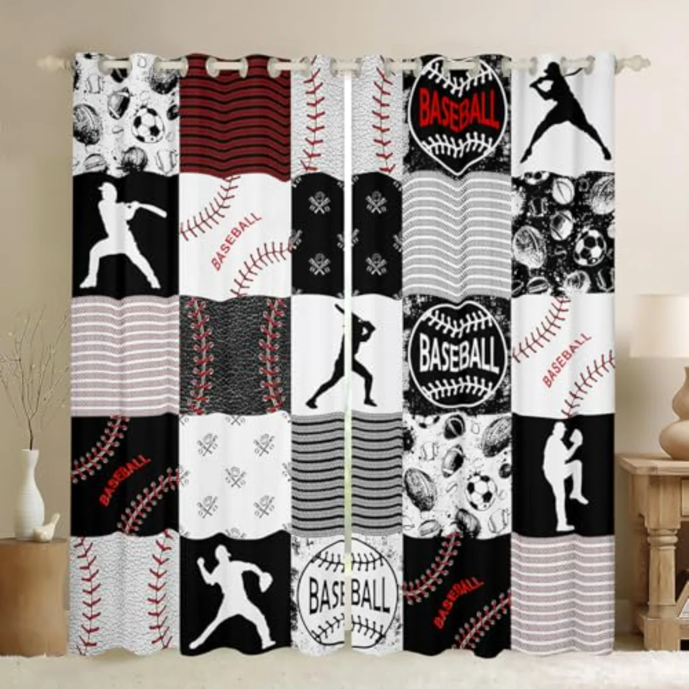 Baseball Curtains X63 Kids Boys Curtains