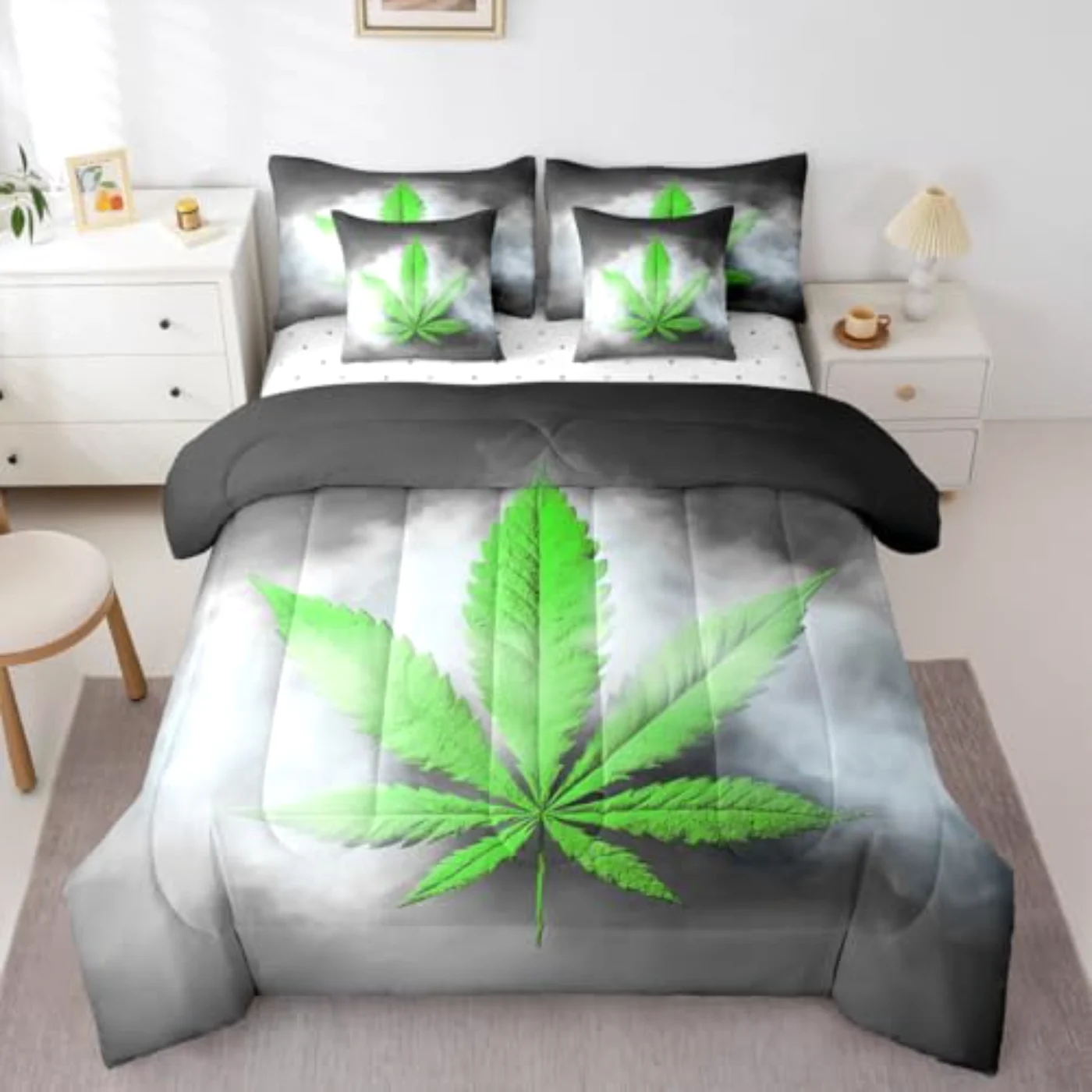 Leaves Leaf In Bag Botanical Comforter Set, Queen