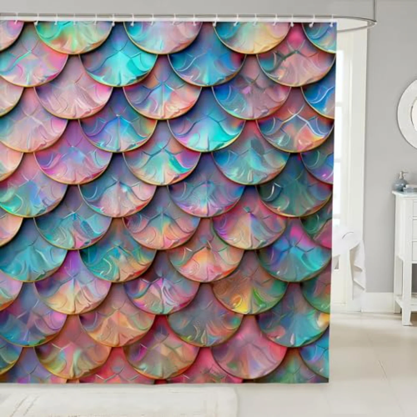 Fish Scales Shower Curtain Shower Curtain