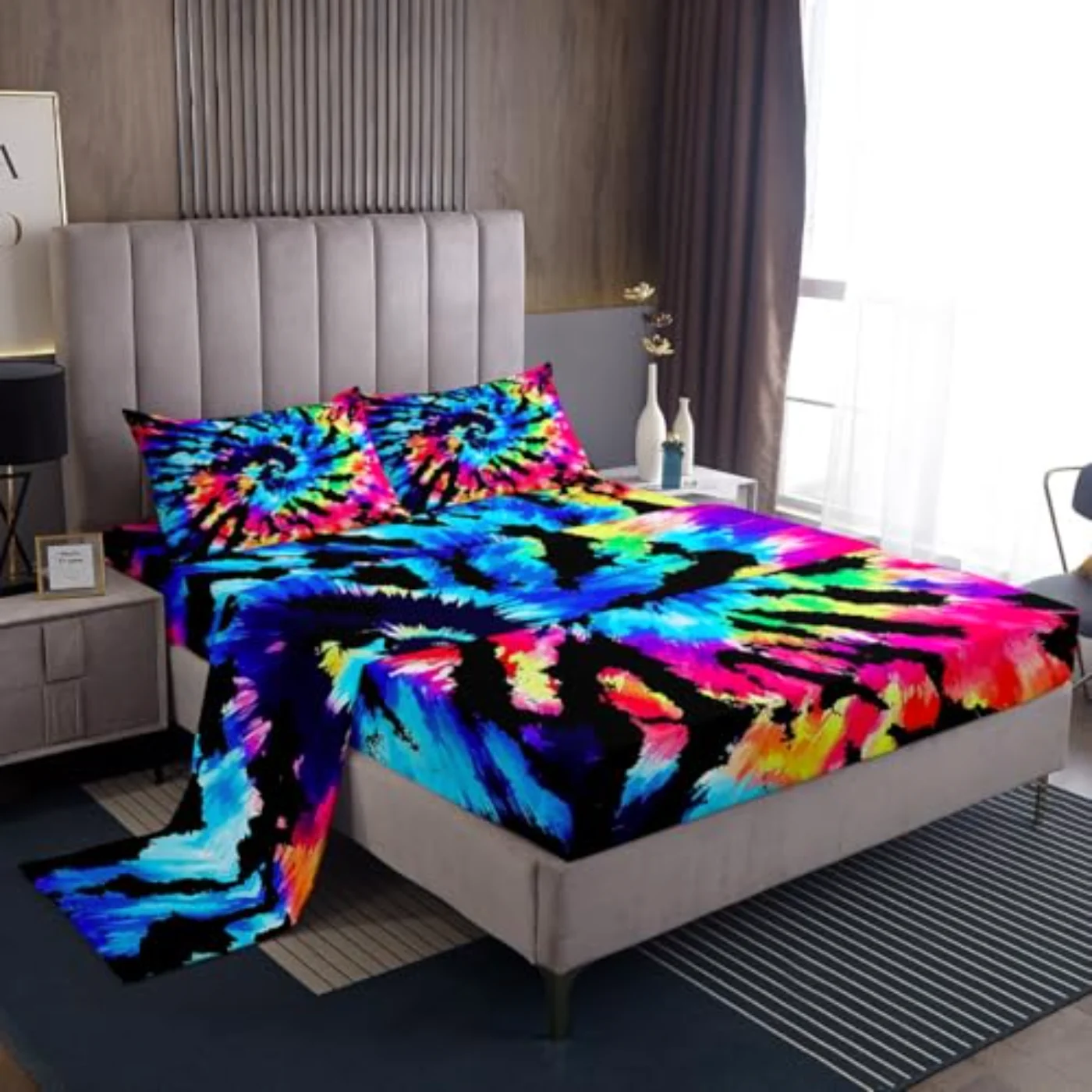 Bohemian Tie Dye - Fitted Sheet Set, King