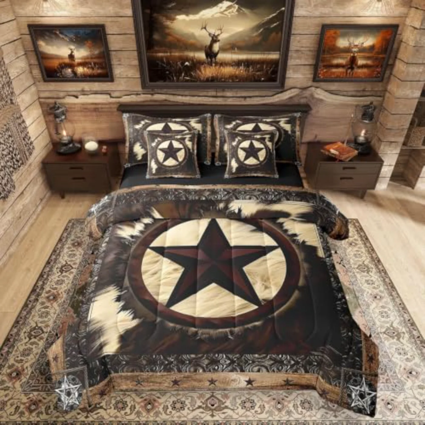 Rustic Cow Comforter Set, King