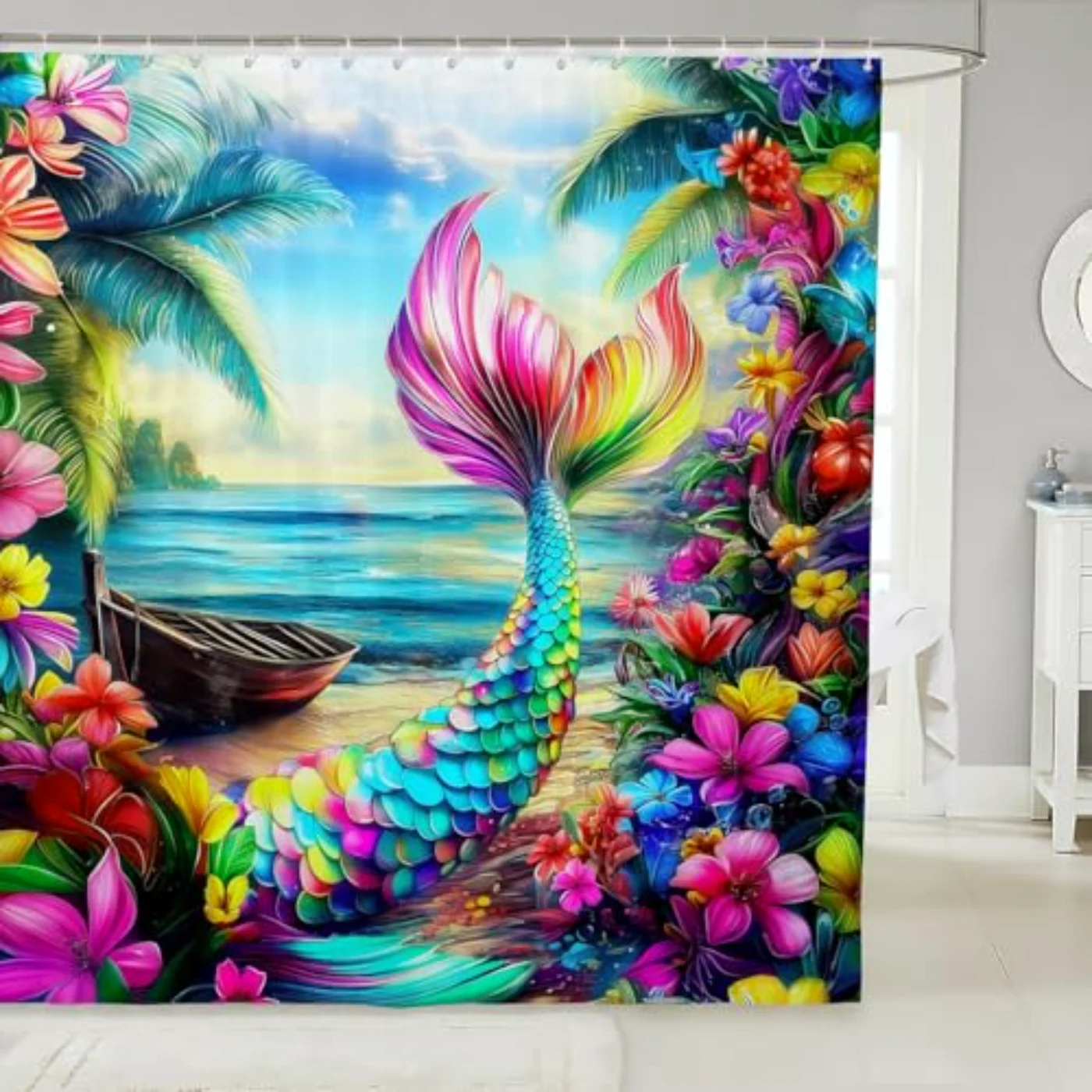Mermaid Fabric Shower Curtain W Shower Curtain