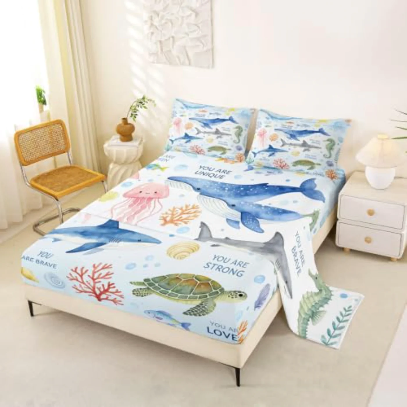 Ocean Animal Theme Sheet Set, King