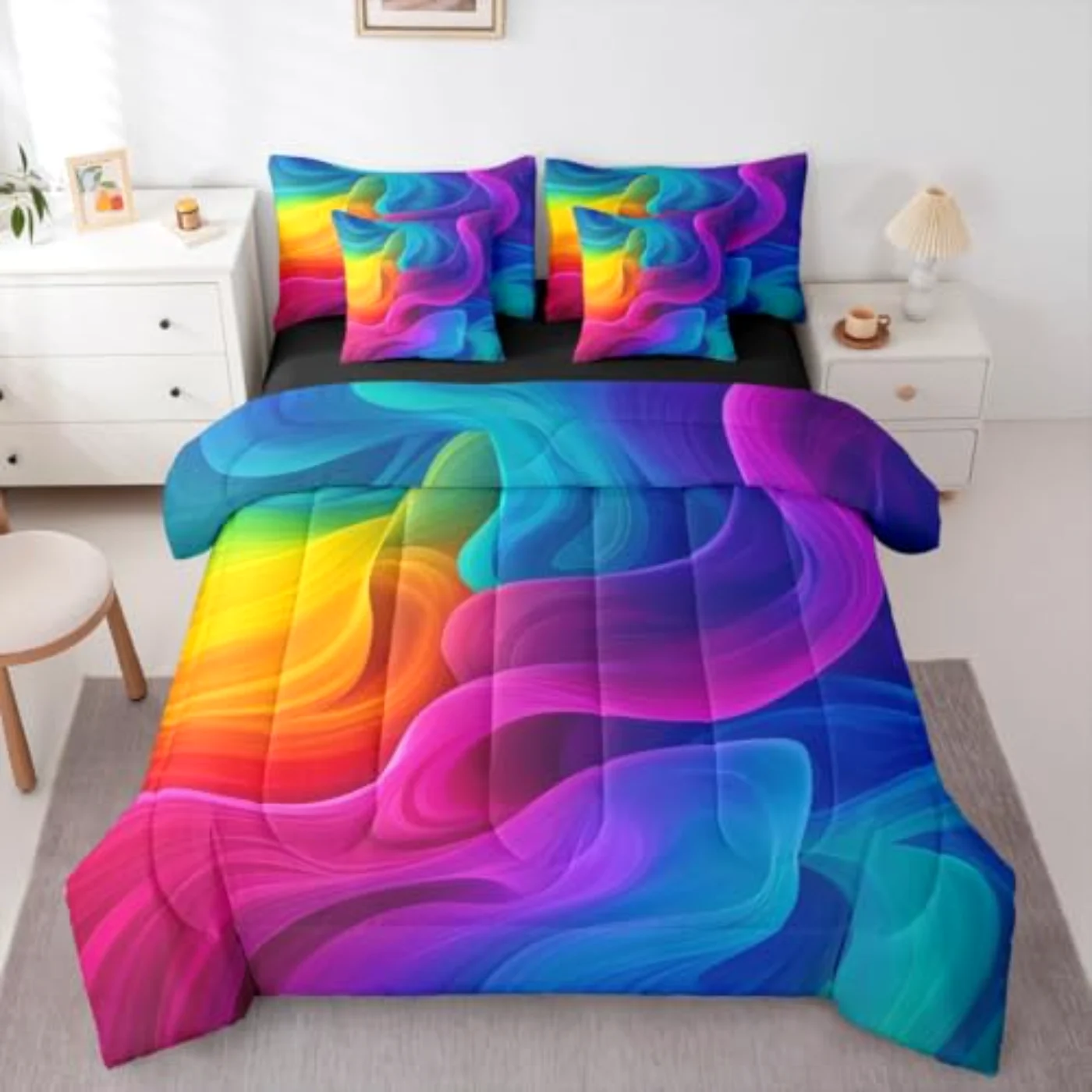 Colorful Geometric - In Bag Comforter Set, Full