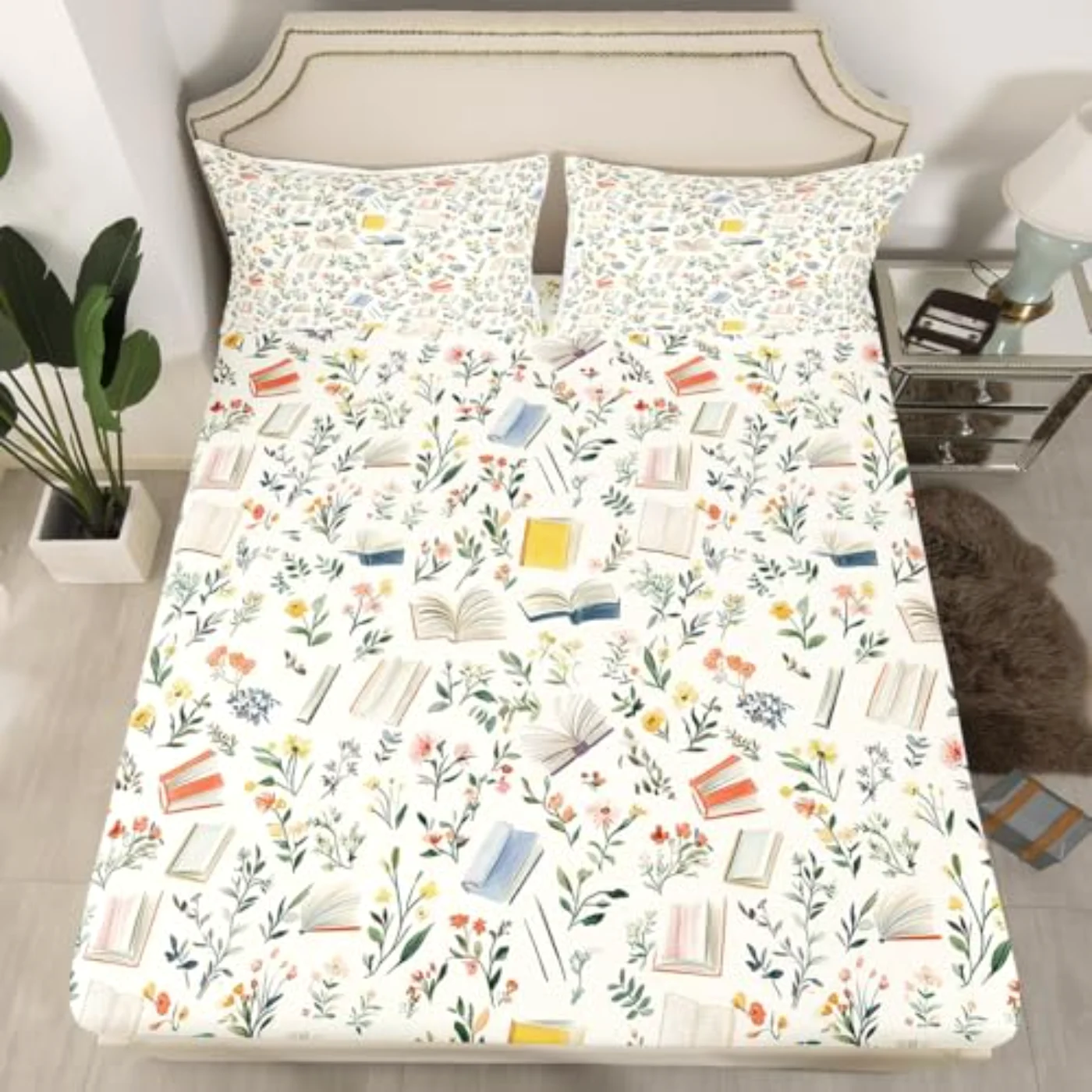 Books Fitted Watercolor Book Sheets Sheet Set, Twin