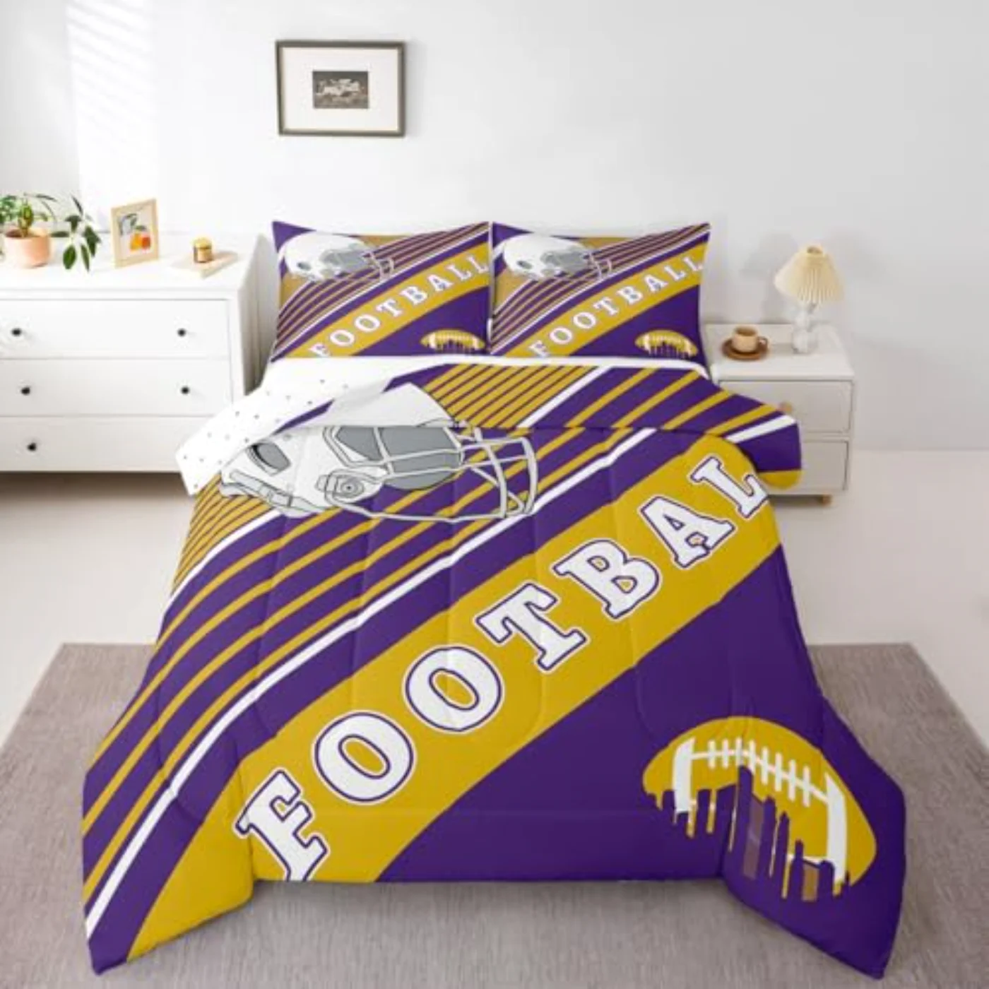 Football Fans Gifts Comforter Set, Queen