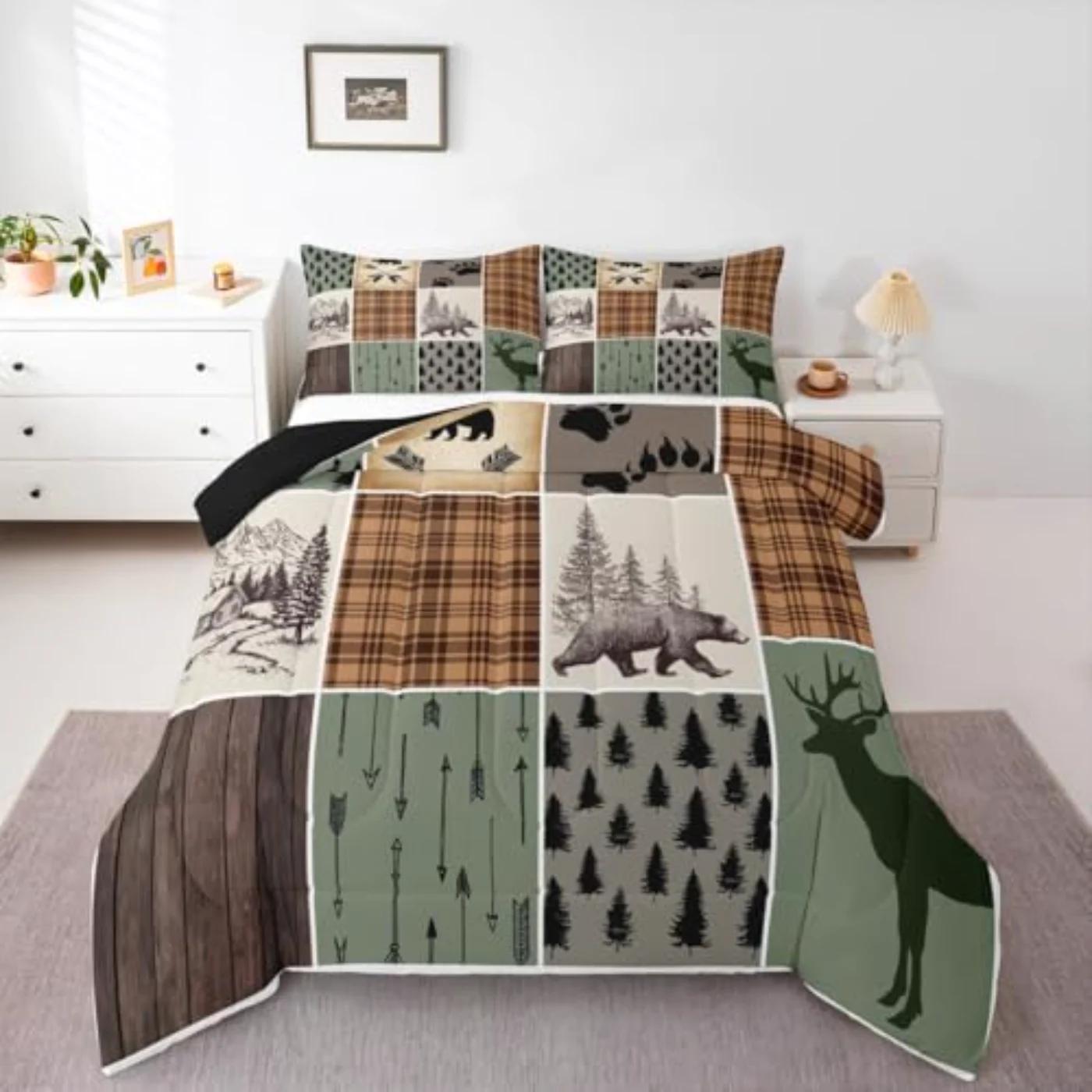Cabin Rustic Lodge Comforter Set, Queen