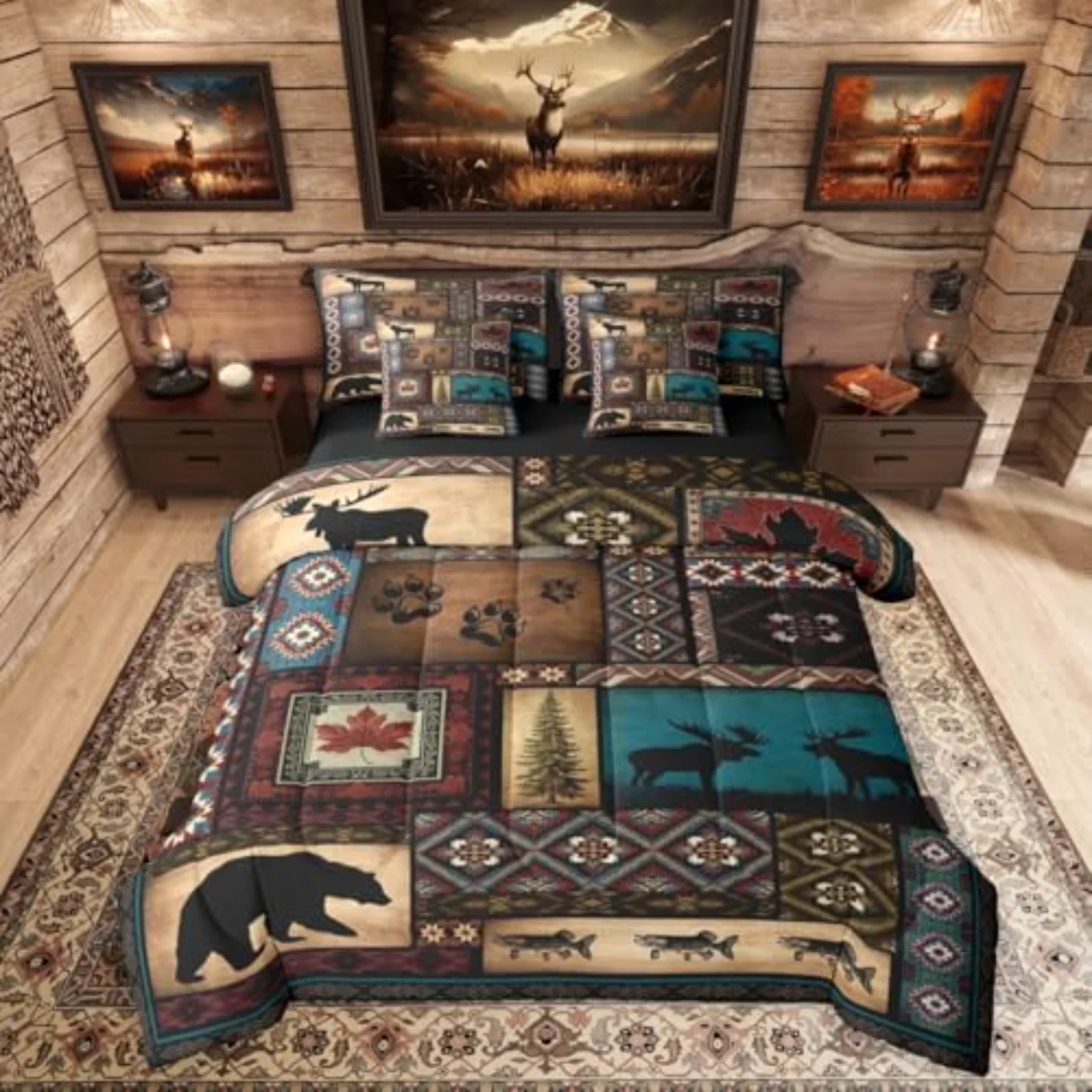 Rustic Cabin Comforter Set, King