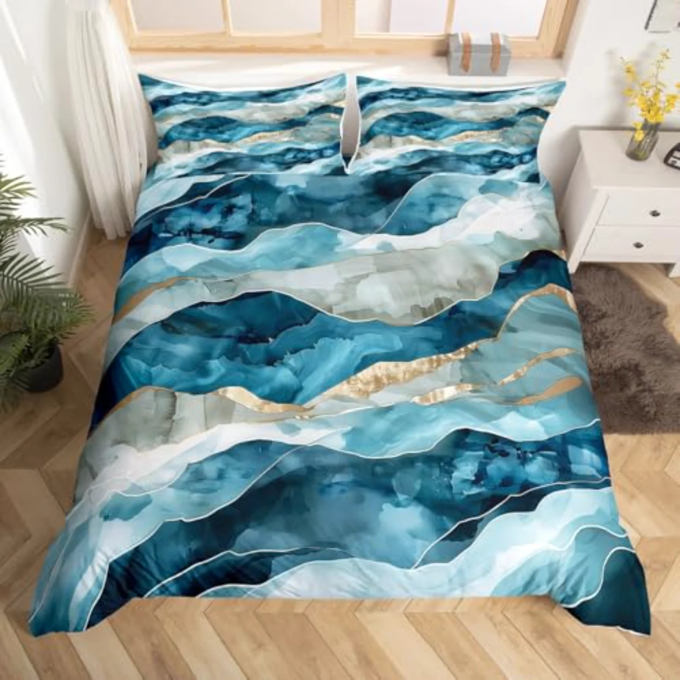 Marble Modern Abstract Duvet Cover, Queen