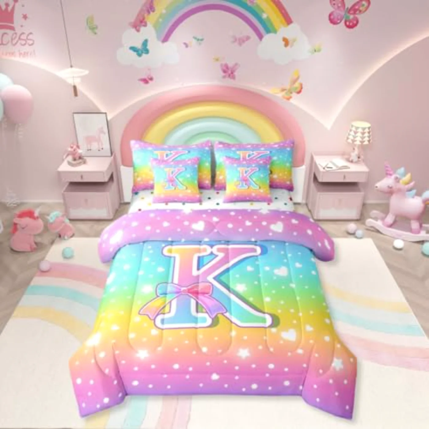 Initial K Letter In Bag Comforter Set, Twin