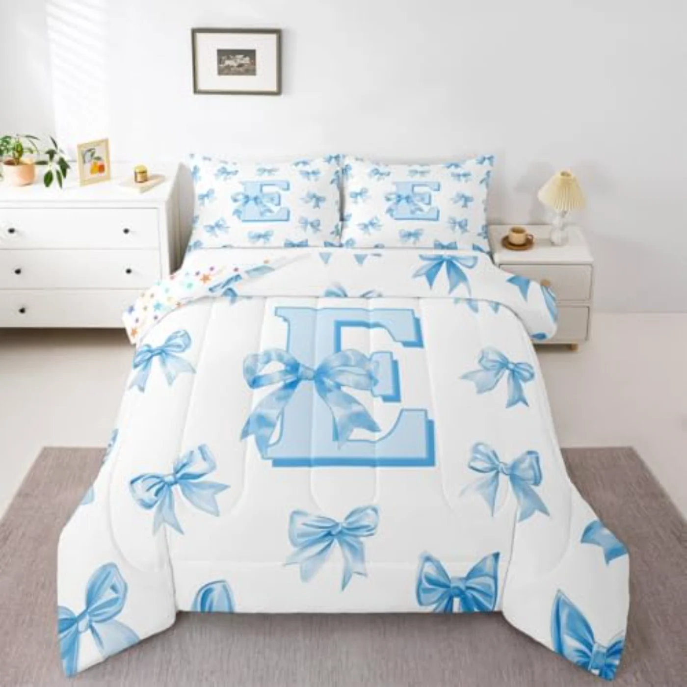 Dreamy Princess Bowknot Girls Kids Comforter Set, Twin