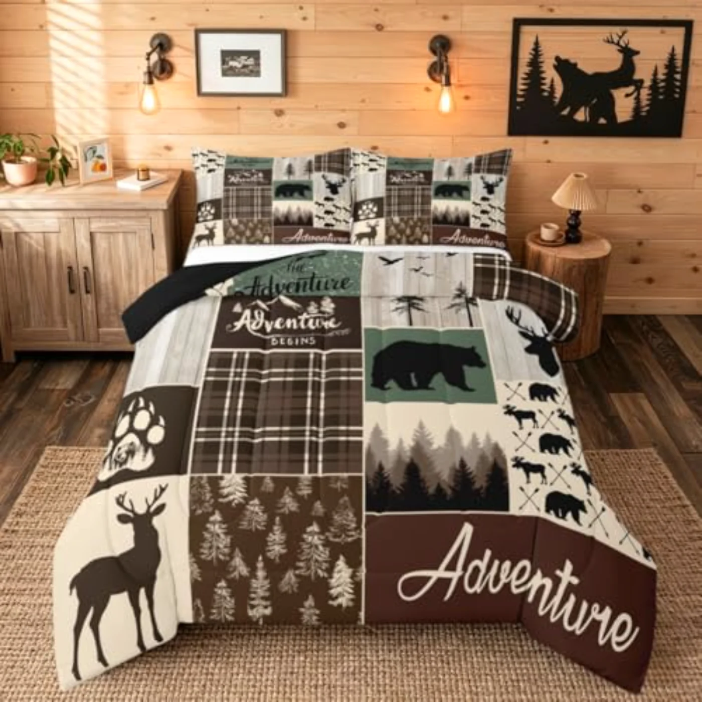 Rustic Patchwork Comforter Set, King