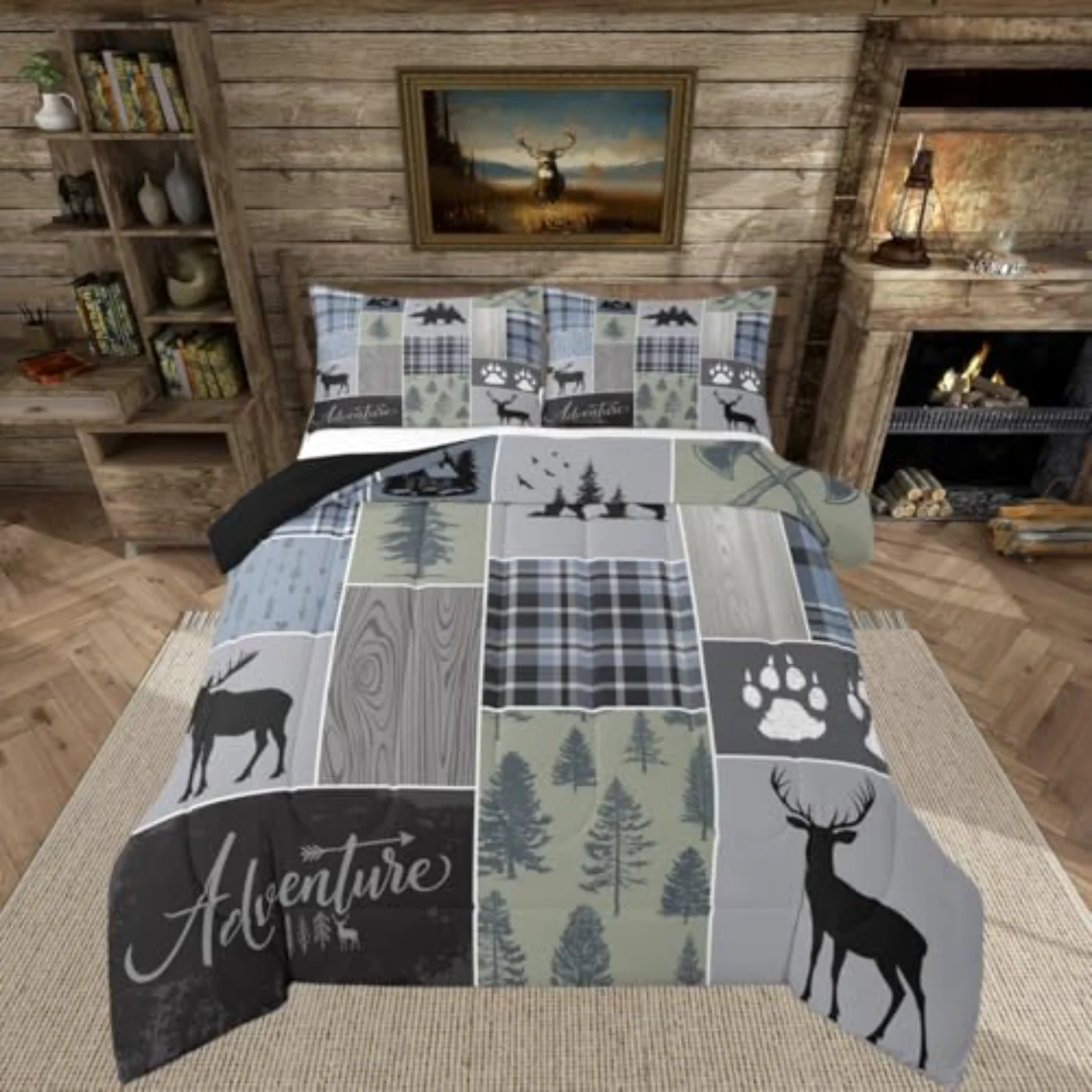 Rustic Patchwork Comforter Set, Twin