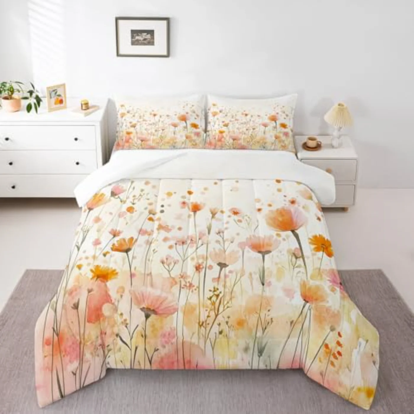 Tie Dye Flower Comforter Set, Twin