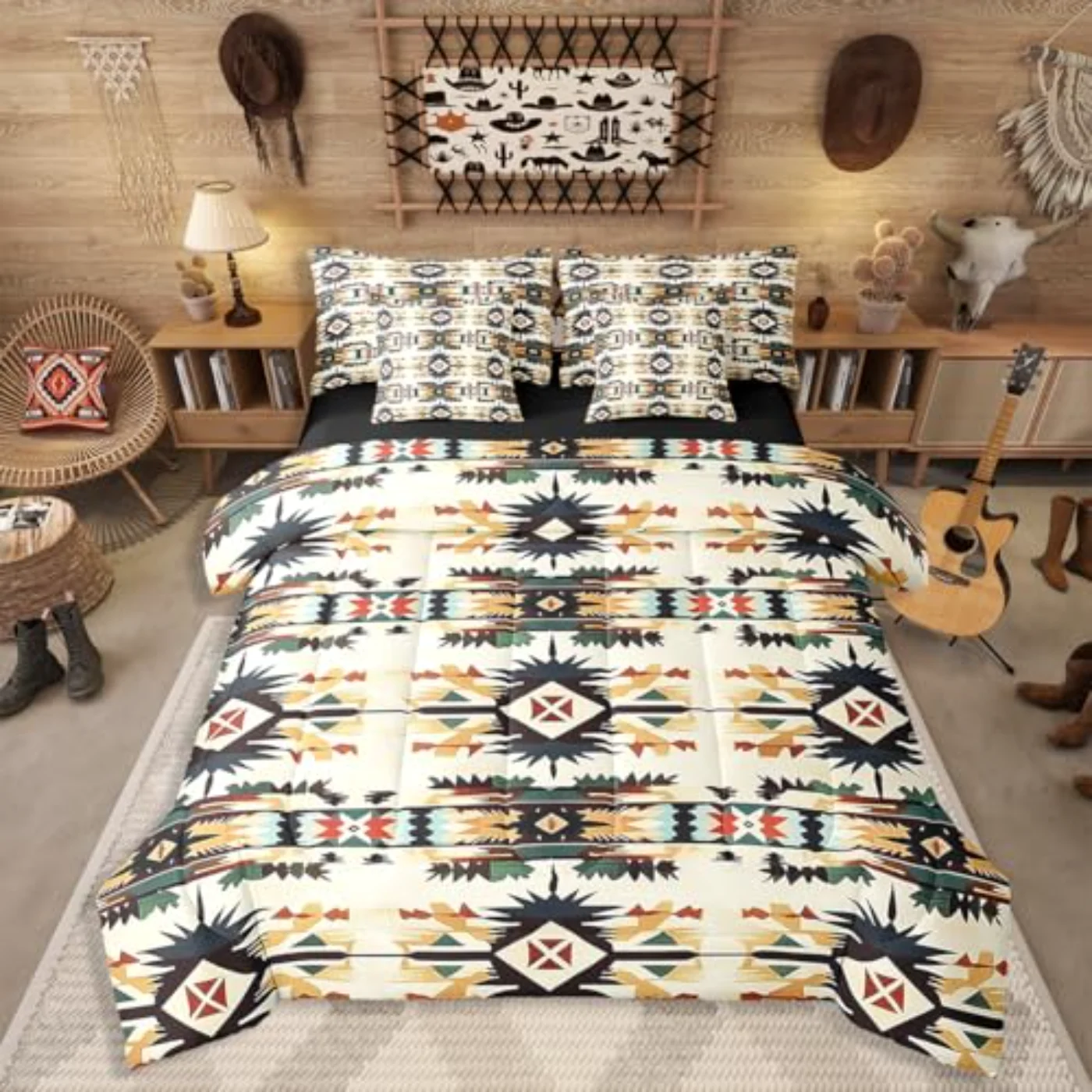 Western Aztec Teens Rustic Southwestern Comforter Set, Queen