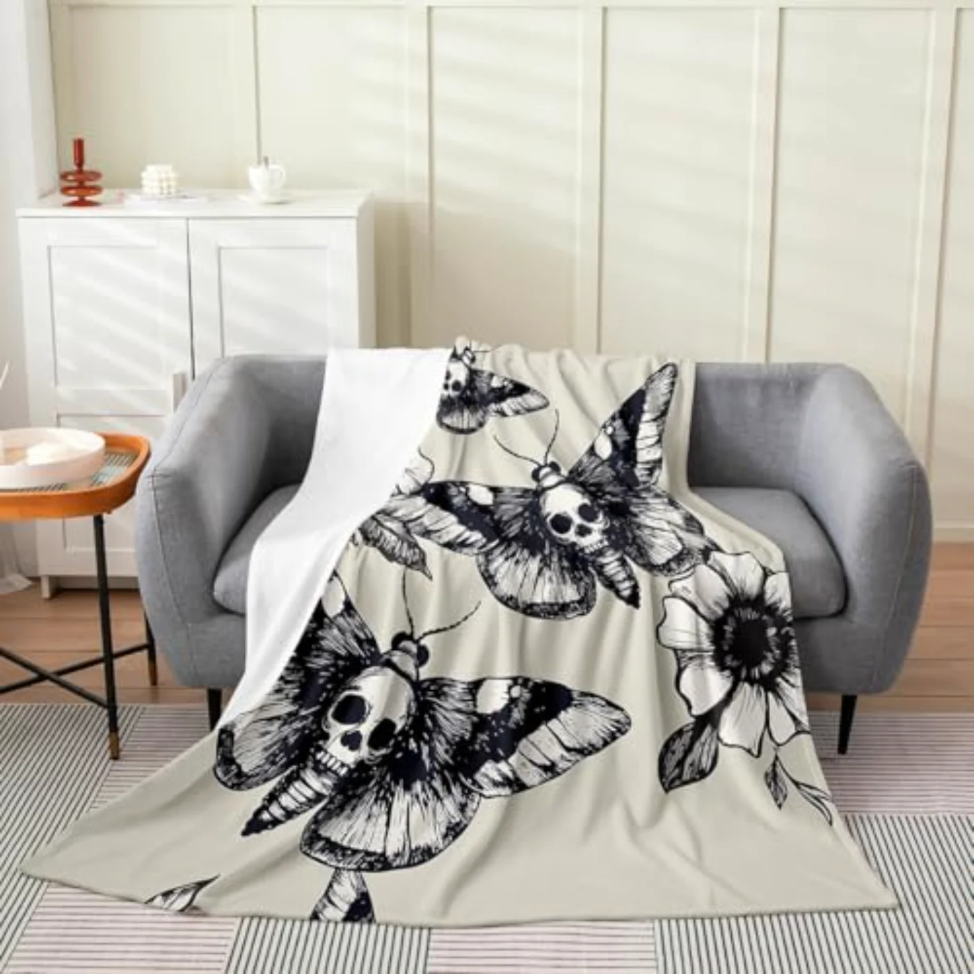 Death Moth Throw Blanket Boys Throw (DZ28)