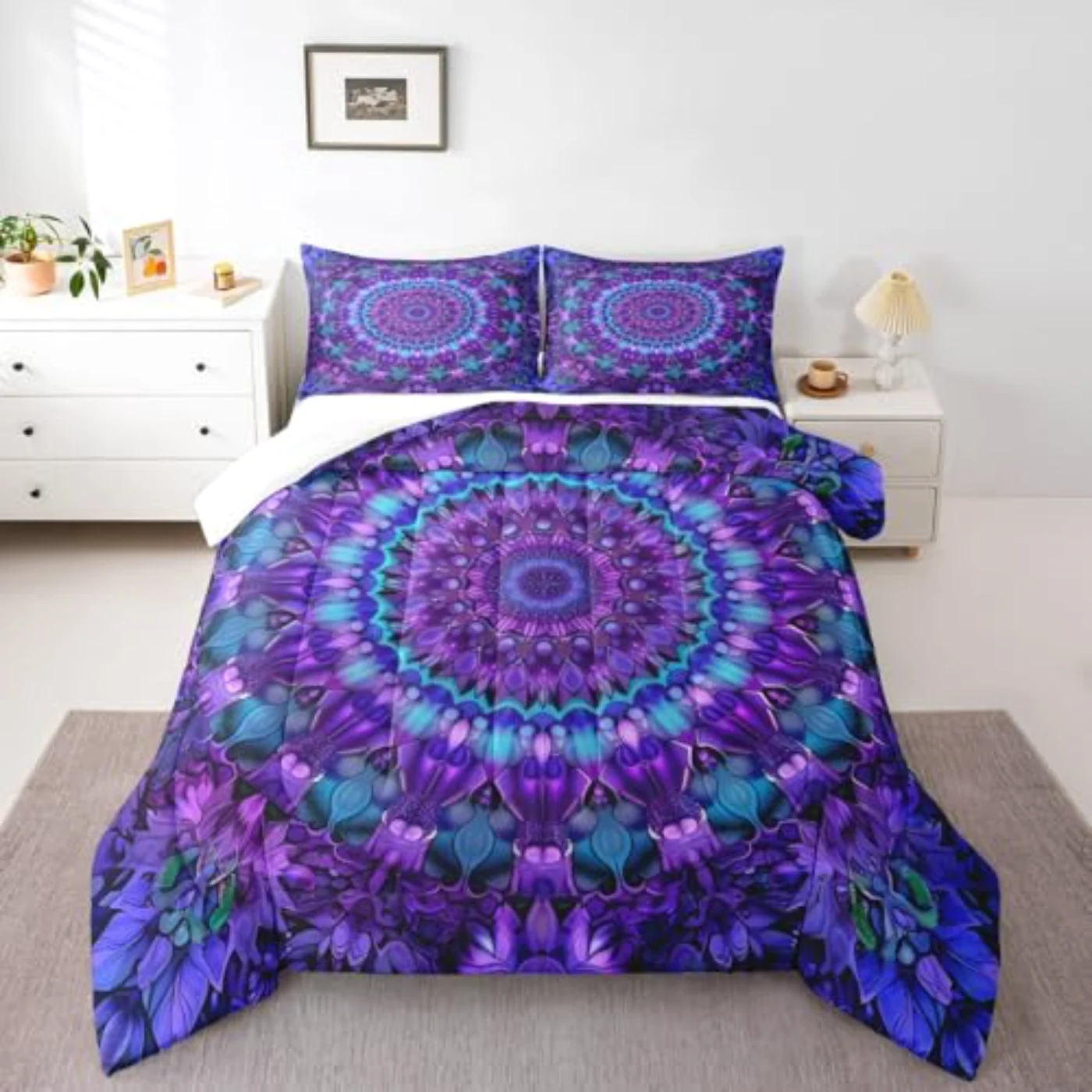 Mandala Boho Chic Medallion Kids Quilt, Full