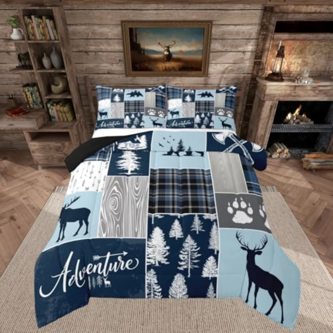 Hunting Bear Deer Comforter Set, Twin