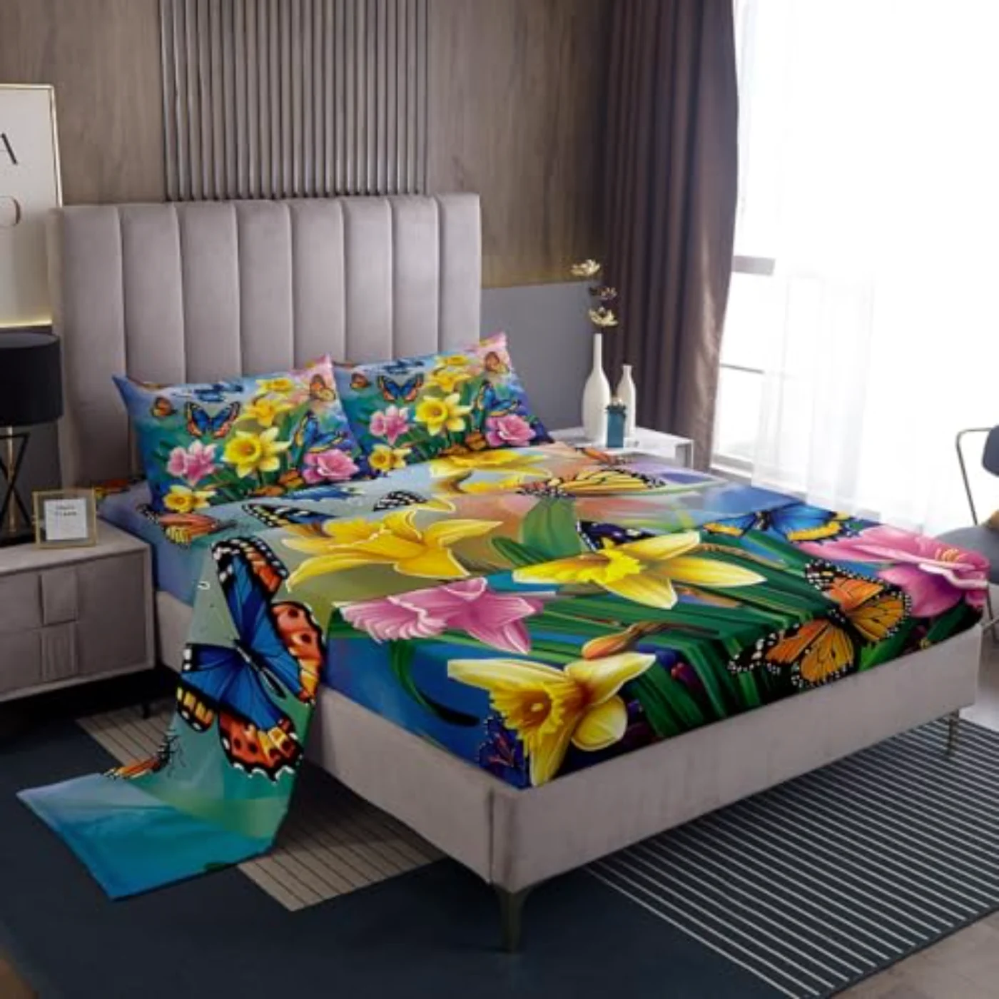 Garden Daffodil Sheets Country Farmhouse Sheet Set, Full