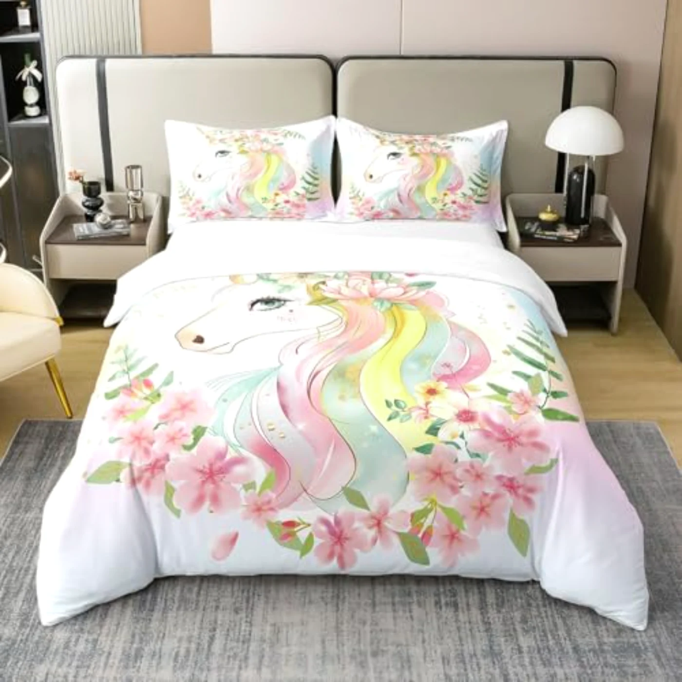 Organic Cotton Unicorn Duvet Cover, Twin