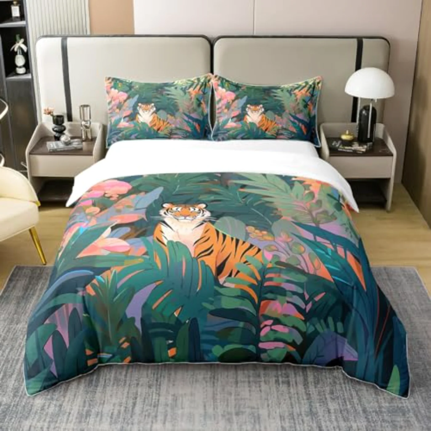 Cotton Tiger Duvet Cover, Queen