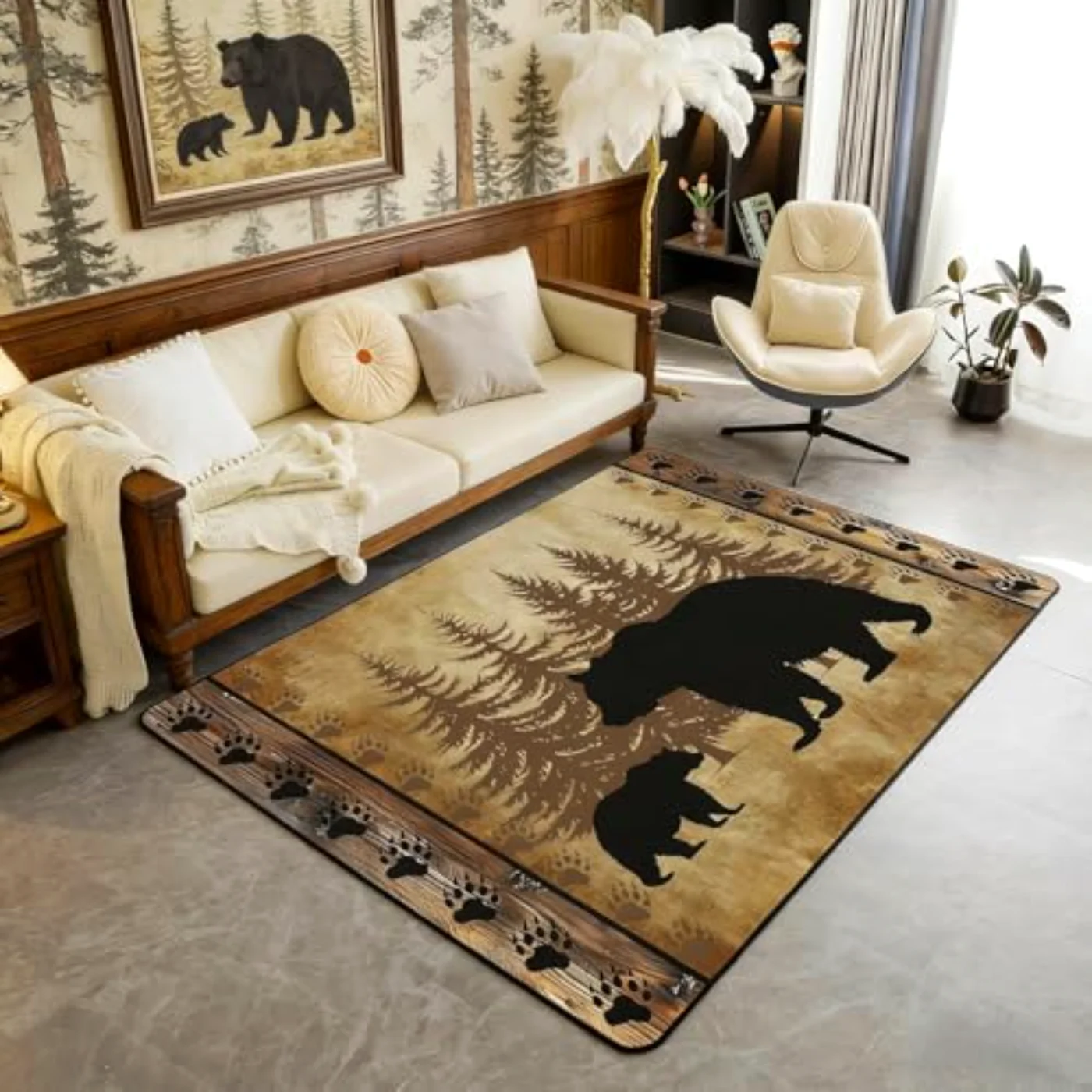 Cabin Bear Area Rug X7 Rug