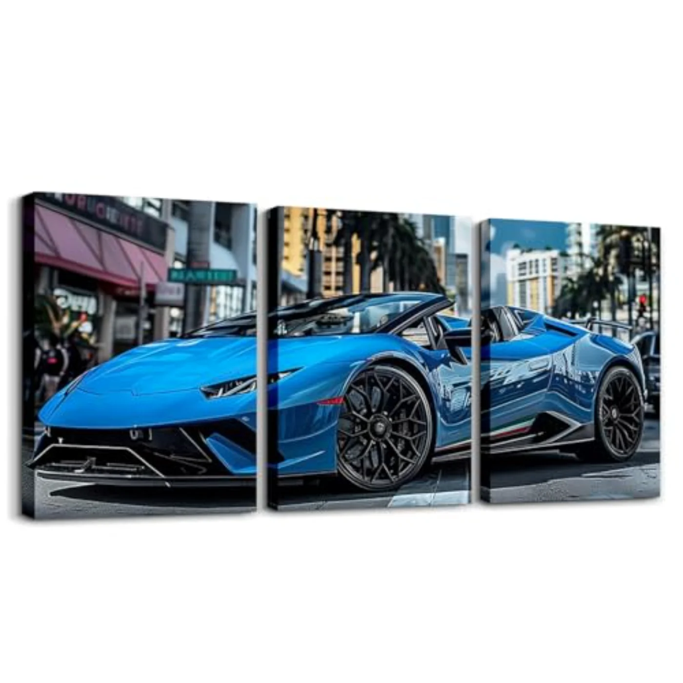 Blue Car Canvas Wall Art Wall Hanging
