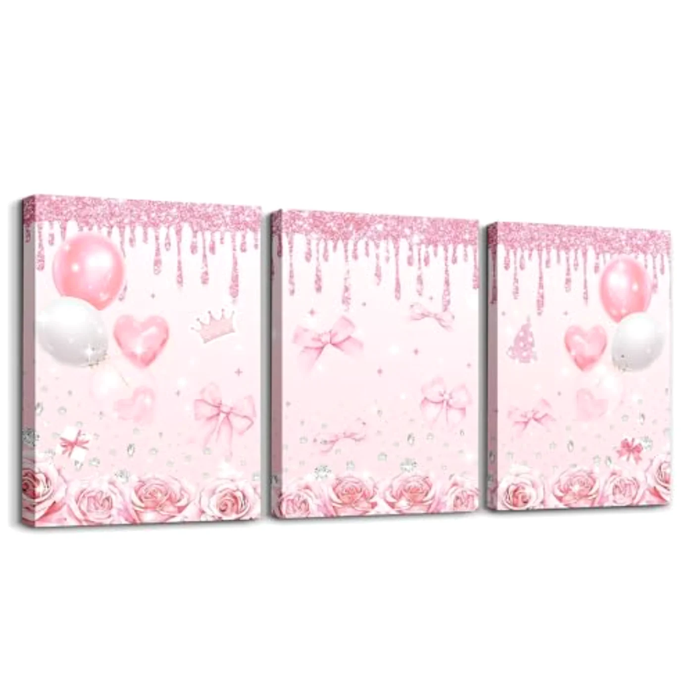 Pink Bow Knot Canvas Wall Wall Hanging