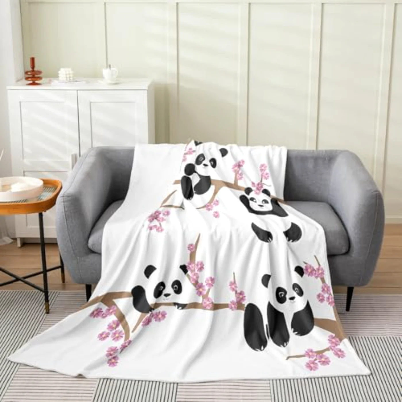 Cartoon Panda Throw Blanket Kids Throw