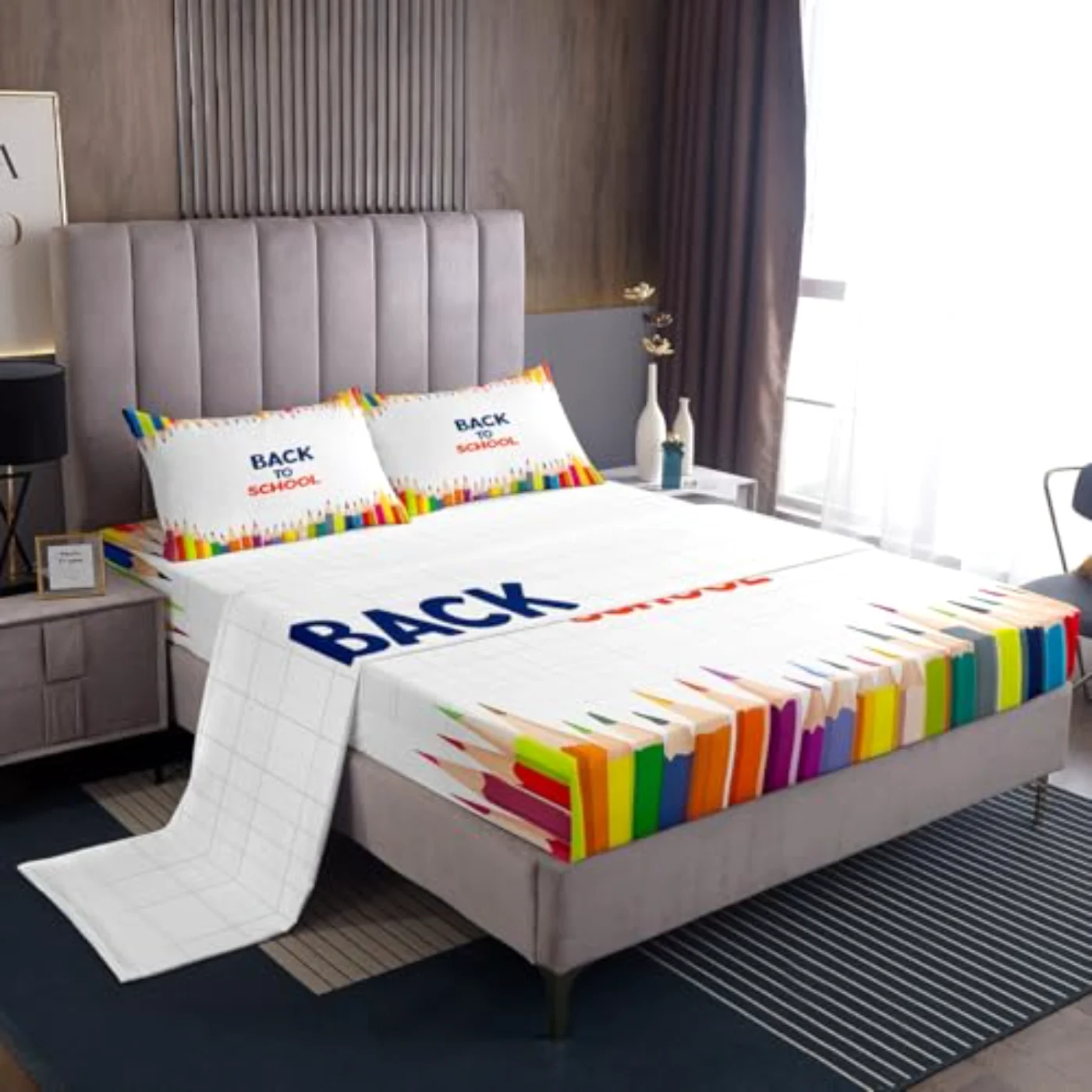 Crayon Drawing Pen Sheets School Sheet Set, King