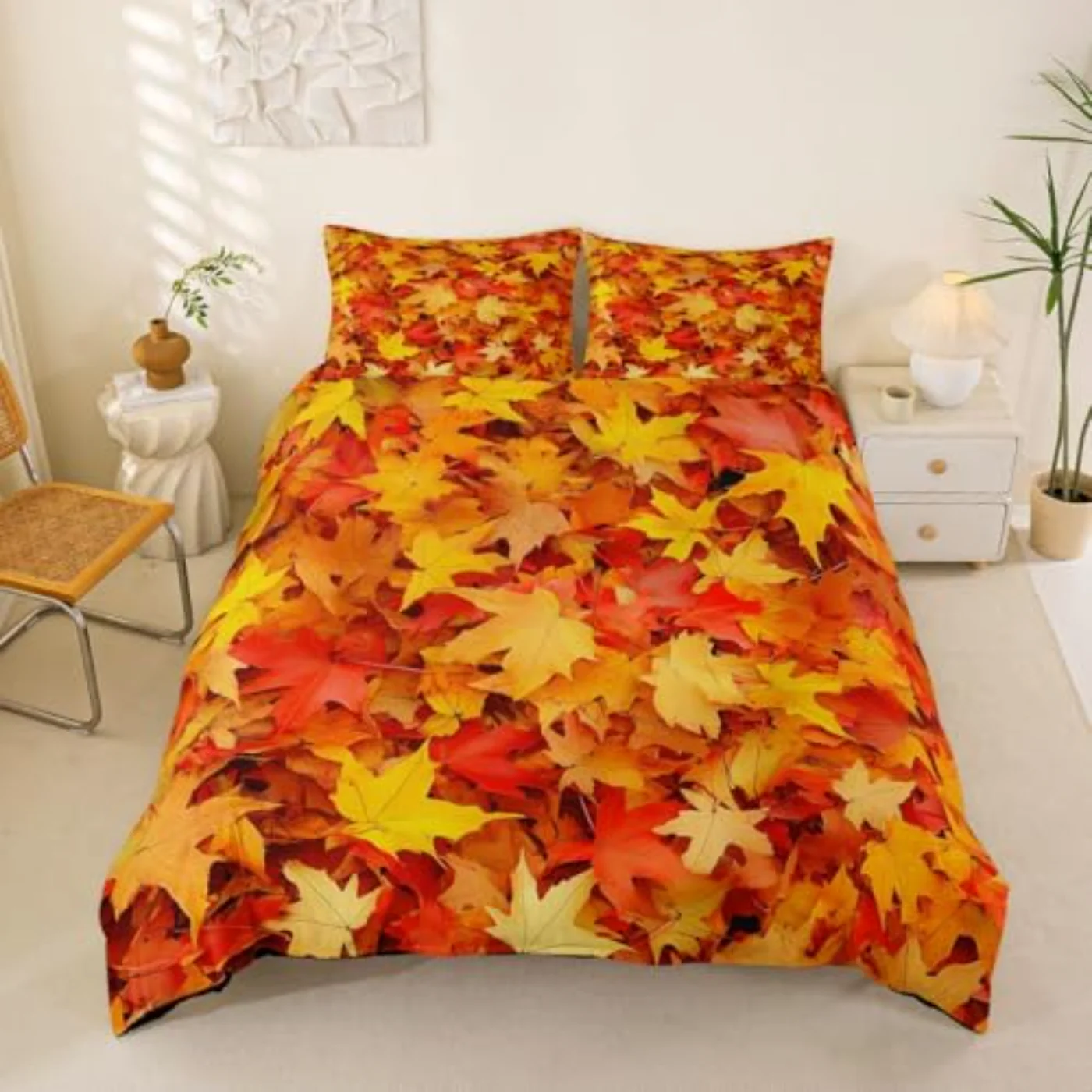 Fall Color Leaf Maple Kids Duvet Cover, King