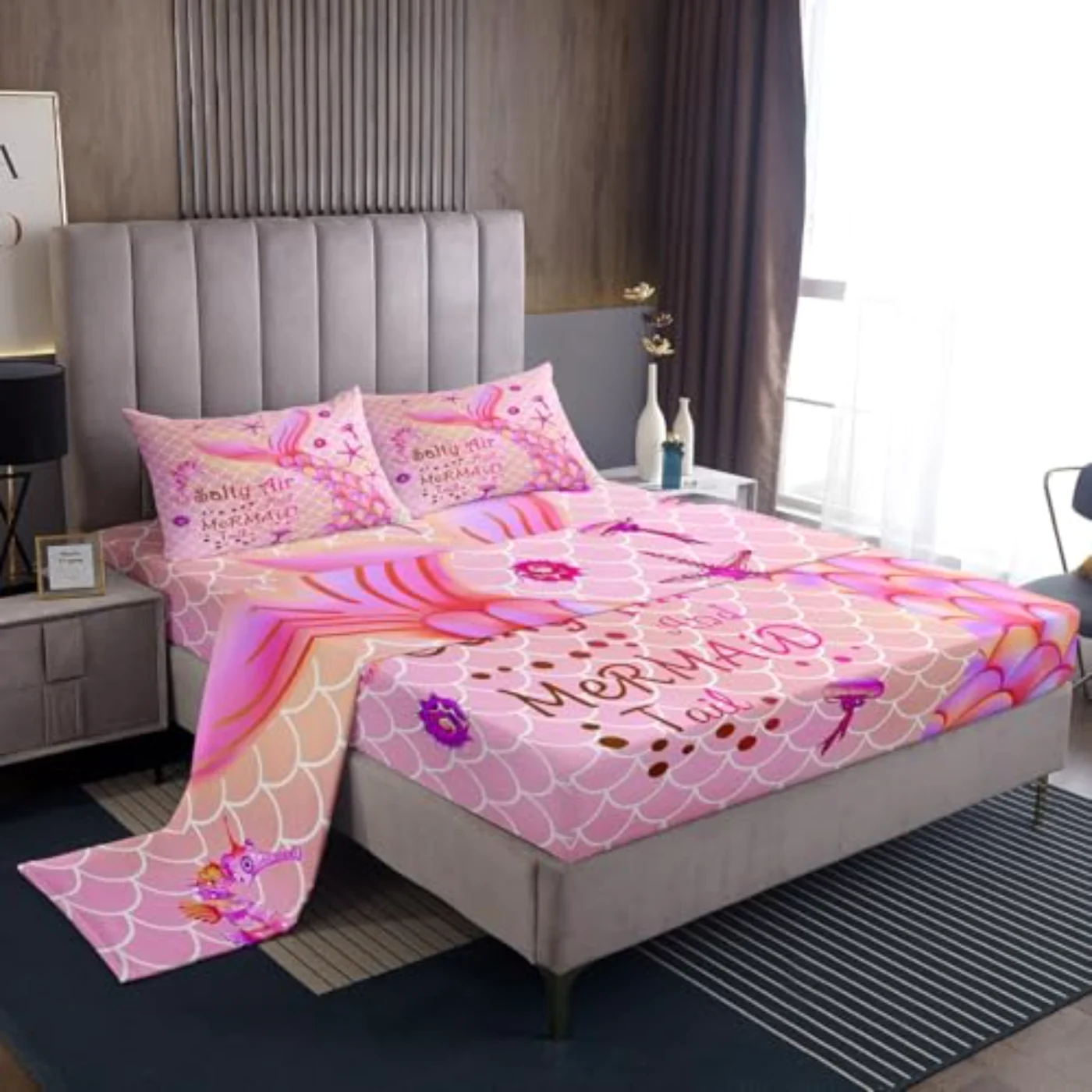 Pink Mermaid Sheet Set, King