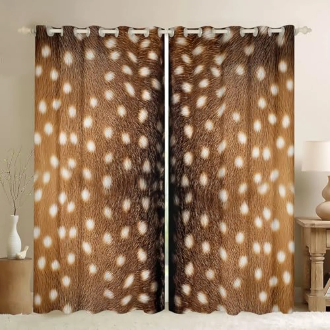 Brown Reindeer Fur Curtains Curtains