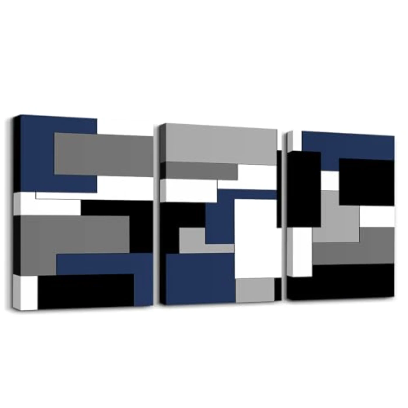 Blue Geometric Wall Art White Wall Hanging
