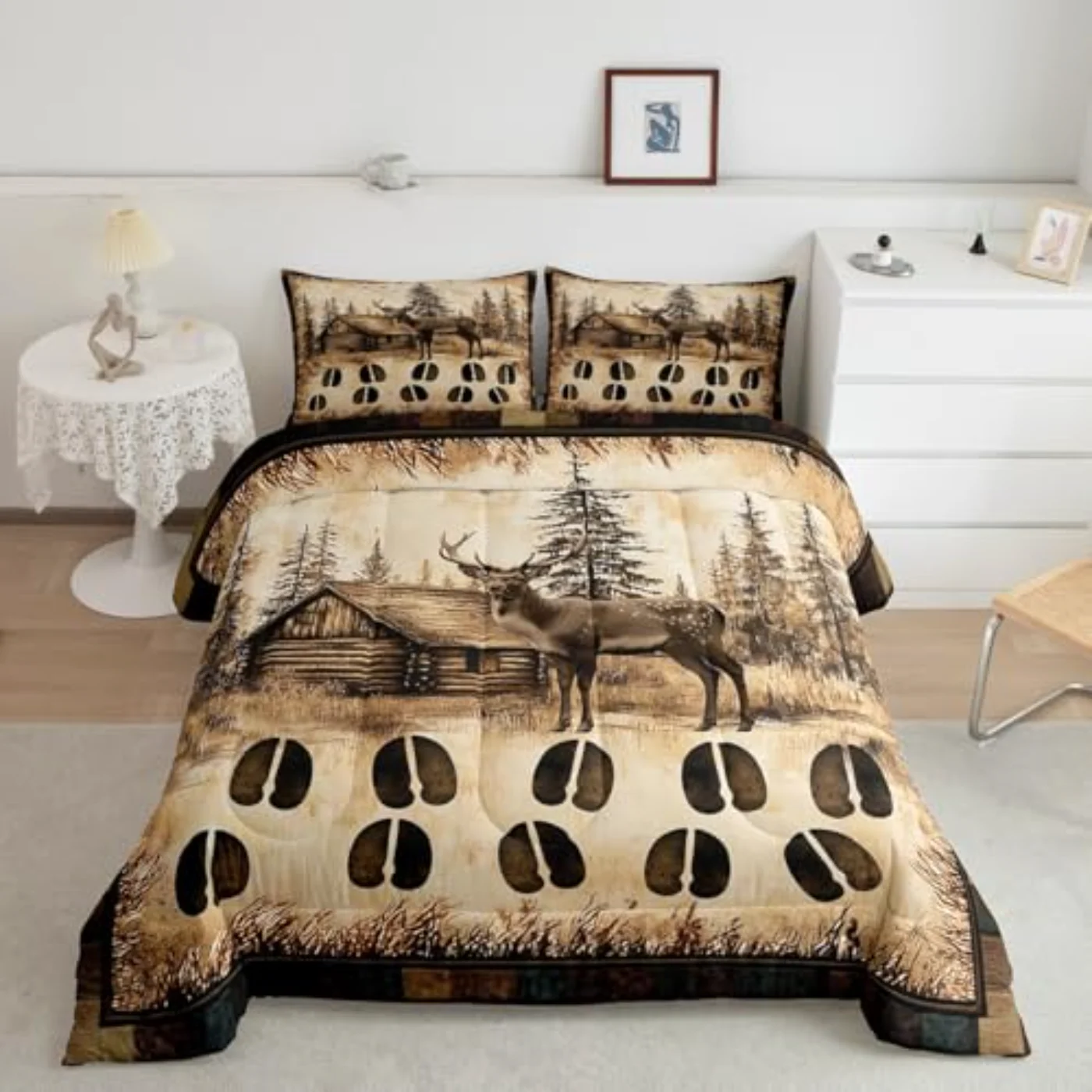 Jungle Deer Kids Boys Girls Comforter Set, King