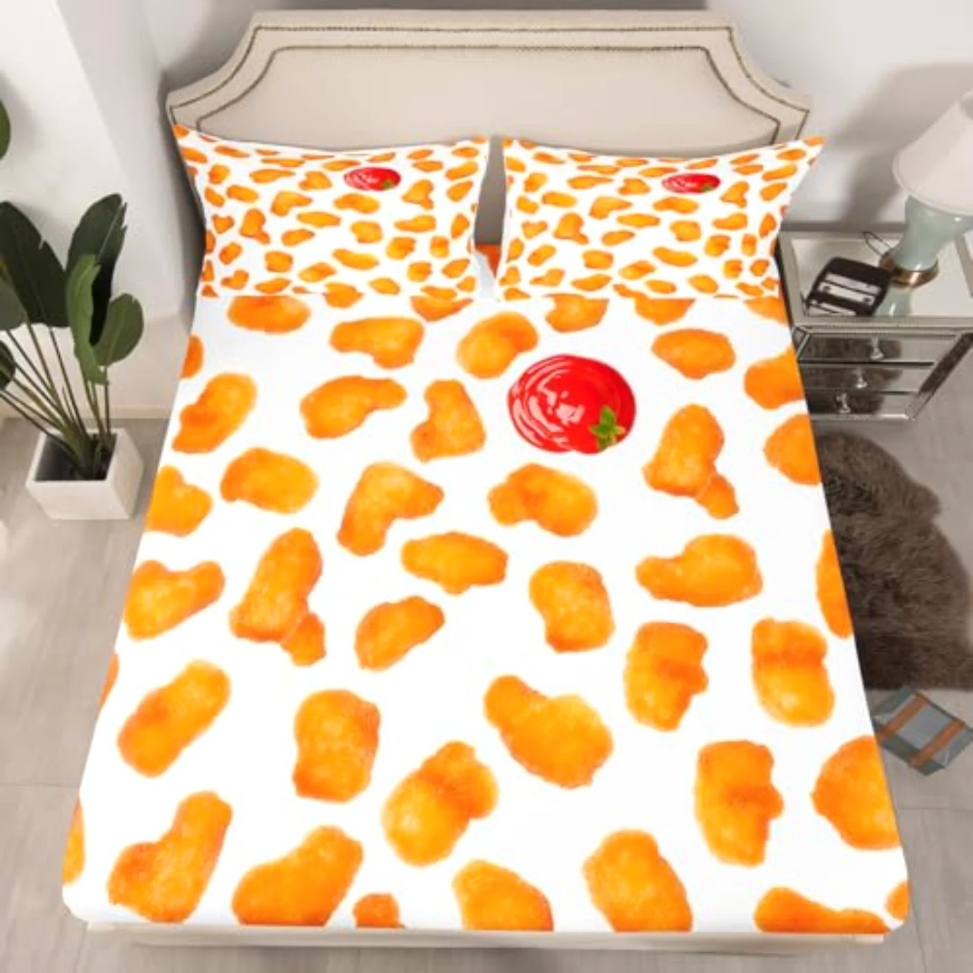 Chicken Nuggets Fried Gift Kids Sheet Set, Twin