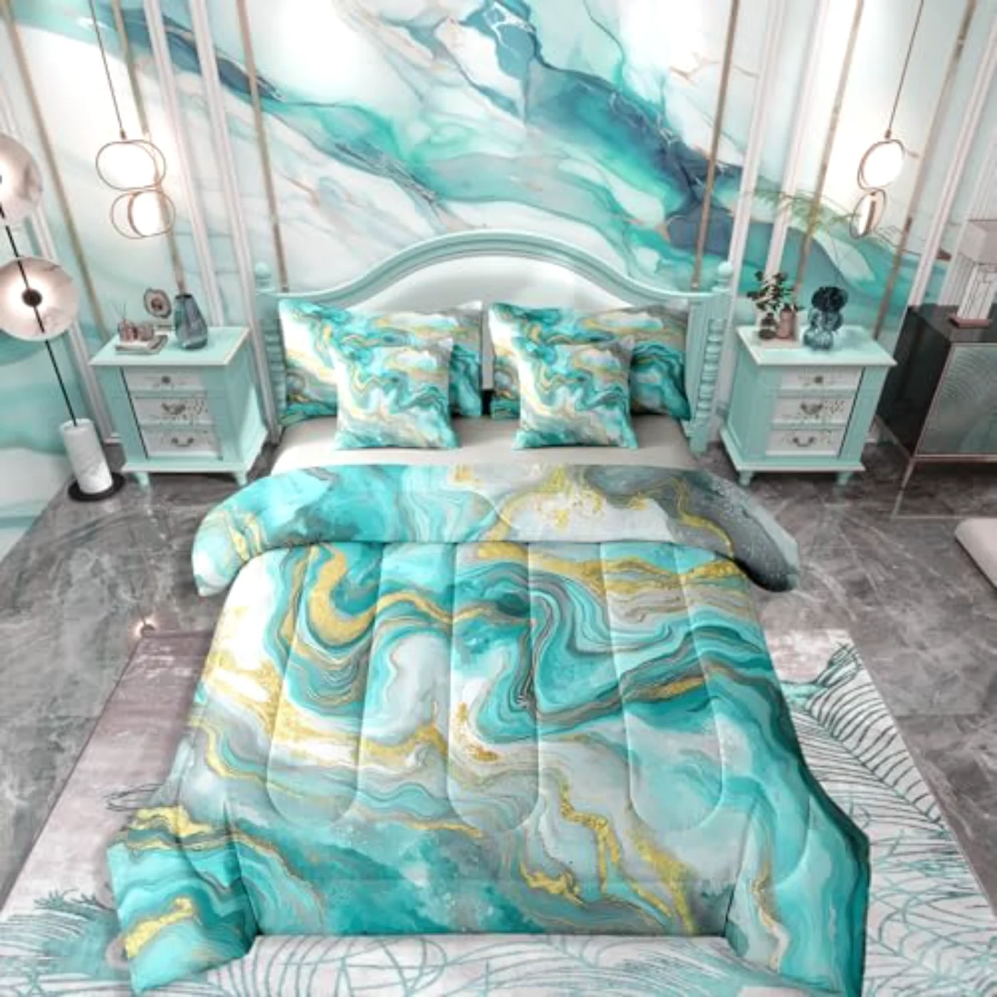 Marble Sheets Comforter Set, Queen