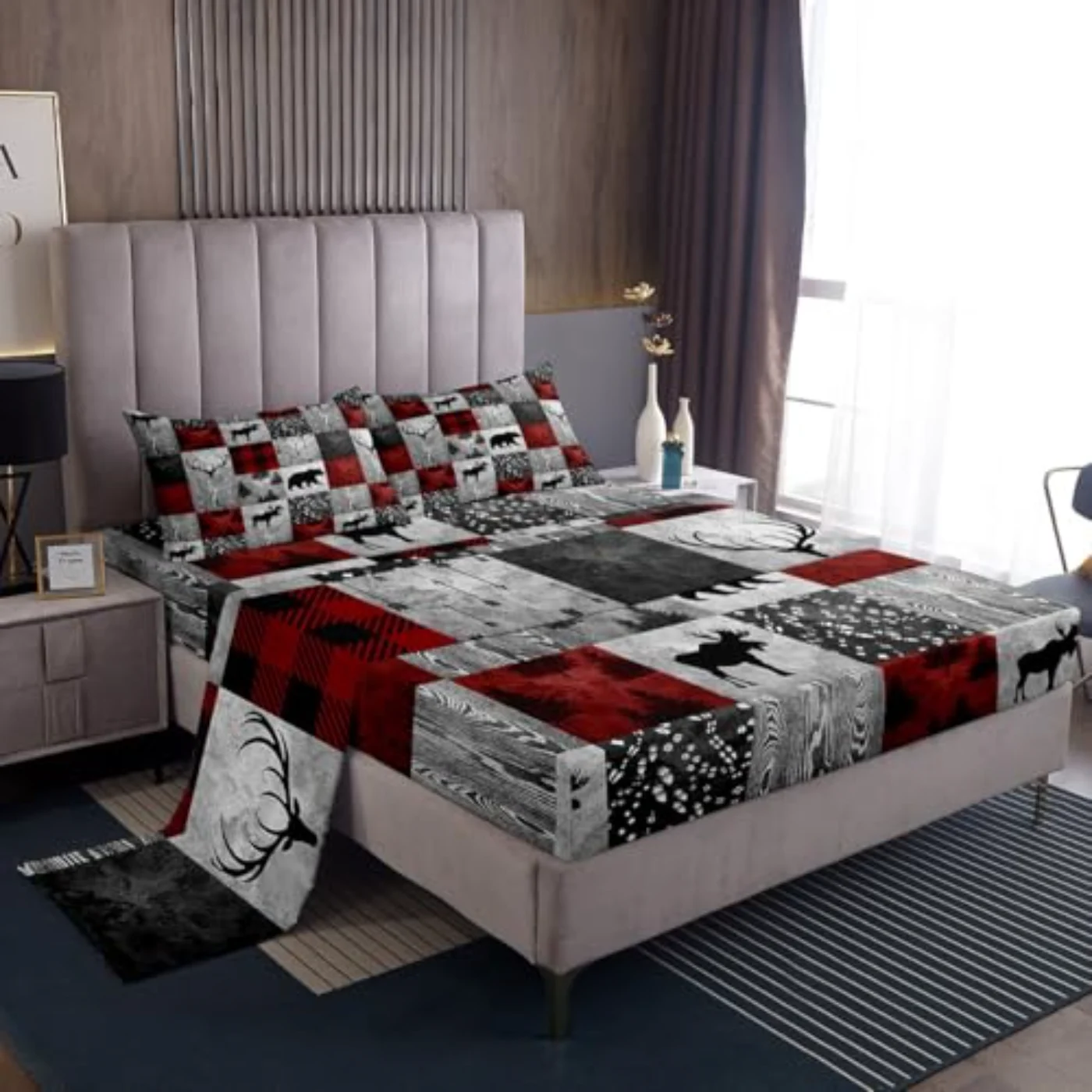 Rustic Deer Elk Antler Kids Sheet Set, King