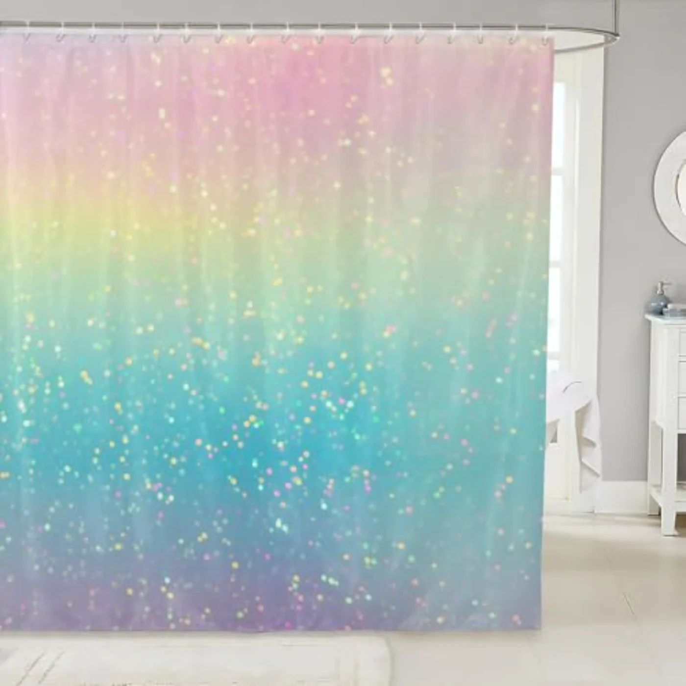 Rainbow Shower Curtain Tie Dye Shower Curtain
