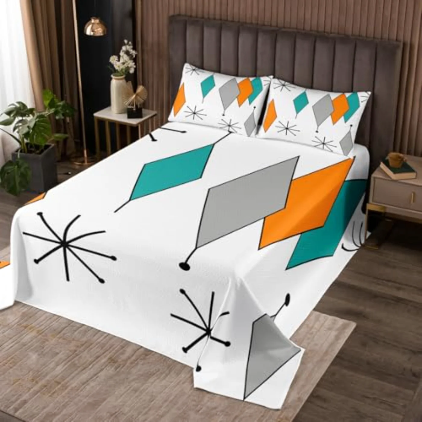 Colorful Aesthetic Diomand Coverlet Quilt, Queen